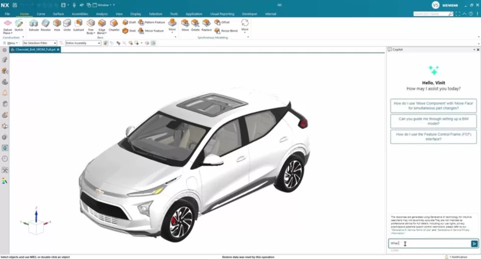 Siemens e Microsoft disponibilizam o NX X aprimorado com IA no Azure para engenharia avançada de produtos